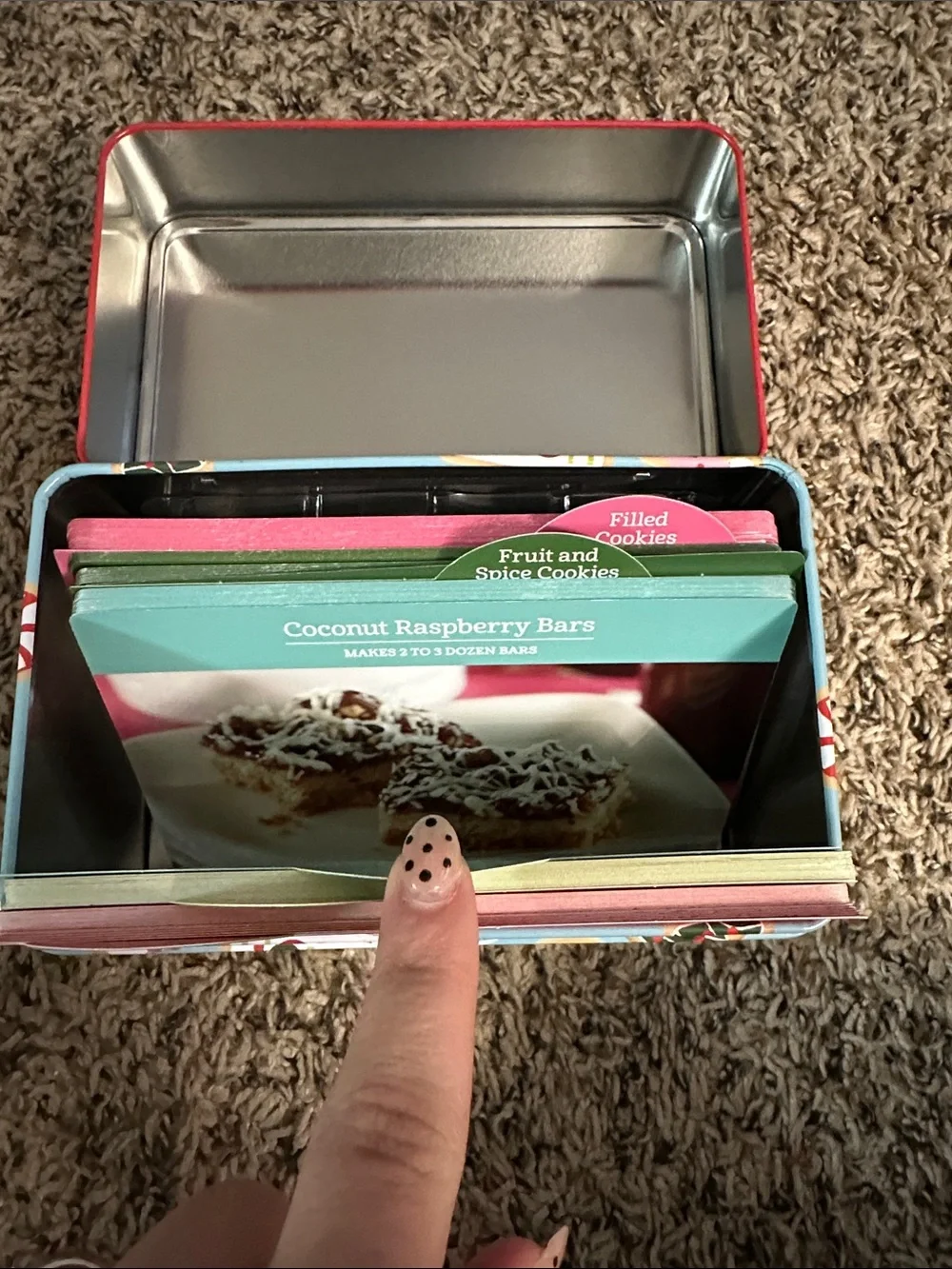 Holiday Cookies Recipe Card Collection - Red & Light Blue